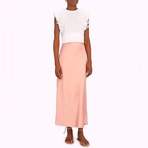 Emile Satin Midi Slip Skirt - NWOT